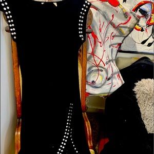 Black jersey Michael Kors dress featuring silver metallic studs